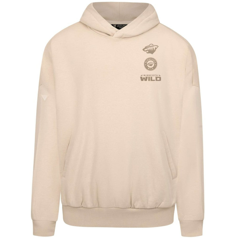 Minnesota Wild Levelwear Contact Stamp Pullover Hoodie - Cream - NHL 202116543