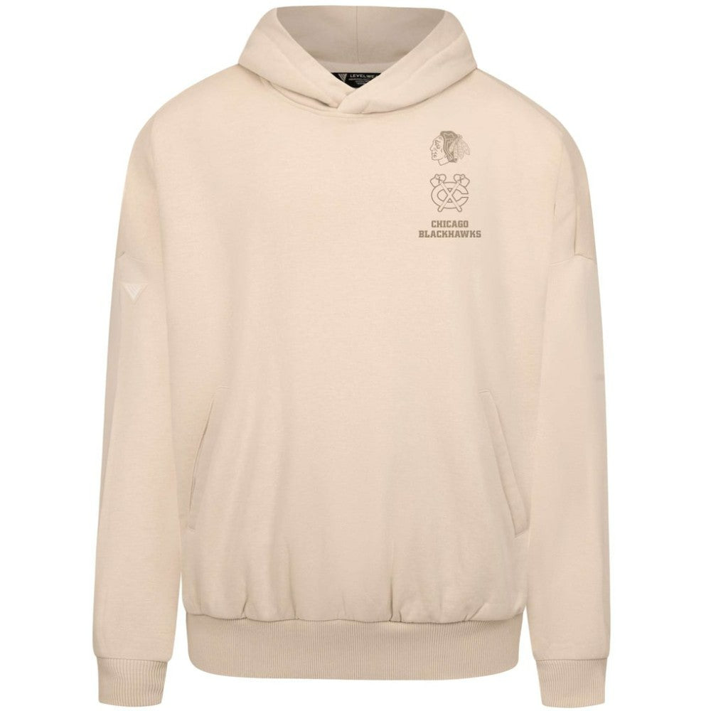 Chicago Blackhawks Levelwear Contact Stamp Pullover Hoodie - Cream - NHL 202116552