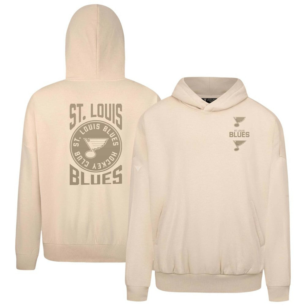 St. Louis Blues Levelwear Contact Stamp Pullover Hoodie - Cream - NHL 202116554