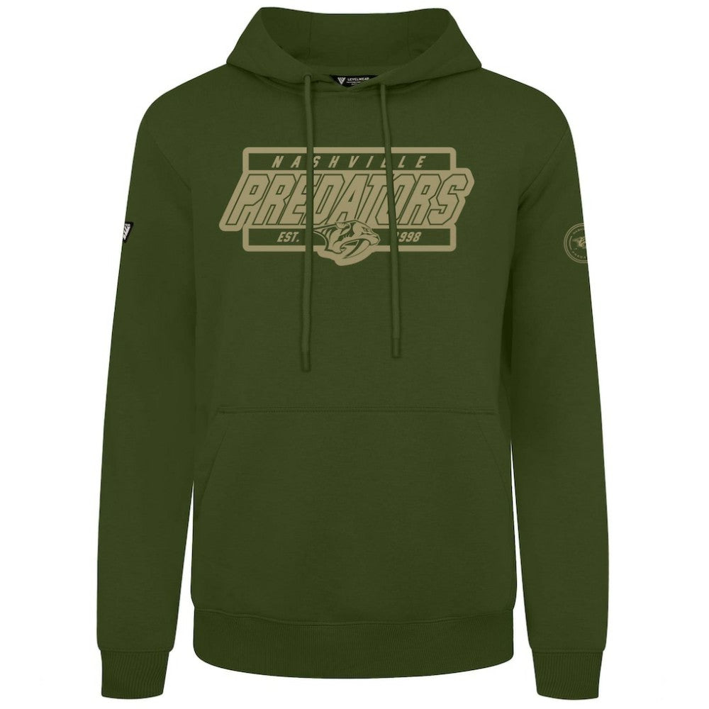 Nashville Predators Levelwear Podium Pullover Hoodie - Olive - NHL 202116558