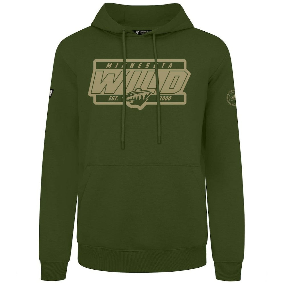 Minnesota Wild Levelwear Podium Pullover Hoodie - Olive - NHL 202116560