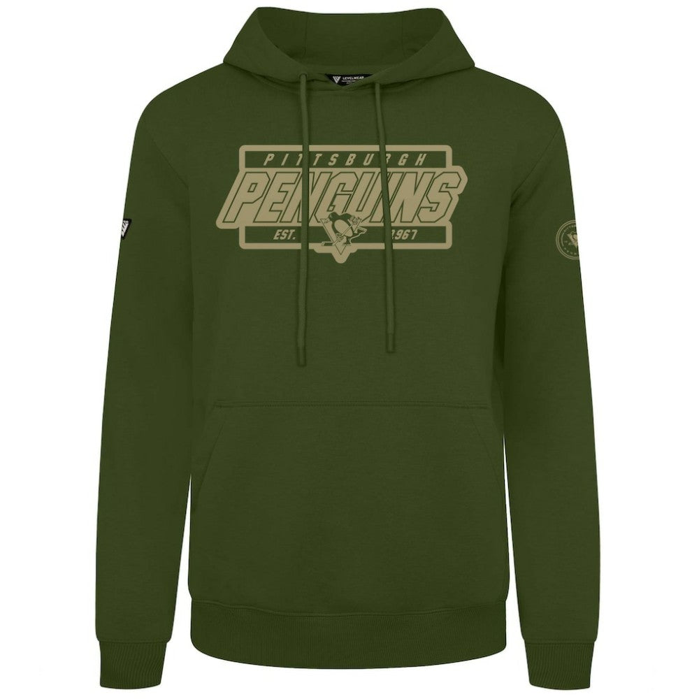 Pittsburgh Penguins Levelwear Podium Pullover Hoodie - Olive - NHL 202116572