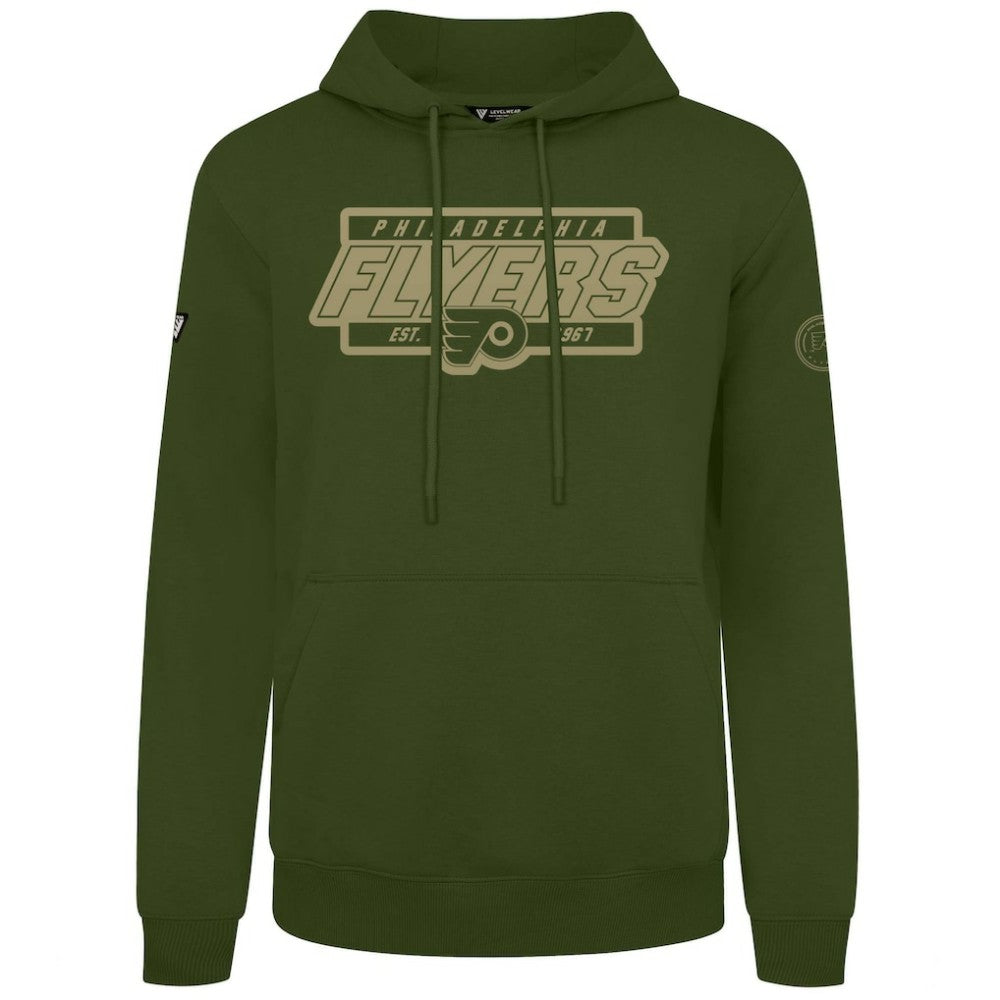 Philadelphia Flyers Levelwear Podium Pullover Hoodie - Olive - NHL 202116574