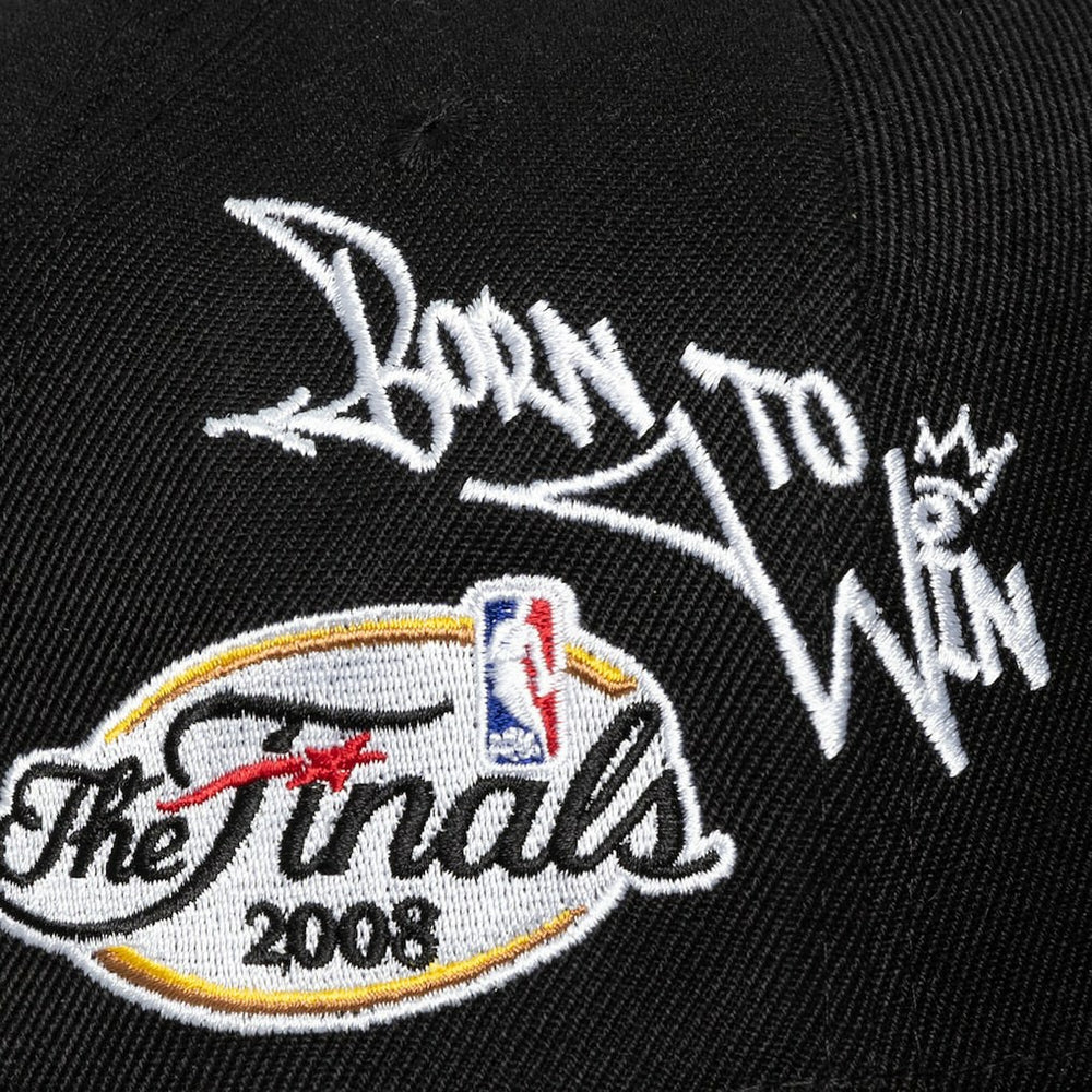Boston Celtics 2008 NBA Finals Born To Win Pro Crown Adjustable Hat Black | Mitchell & Ness