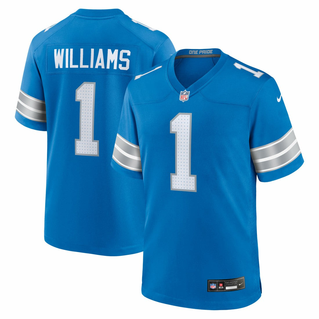 Nike Jameson Williams Detroit Lions Game Player Jersey Blue