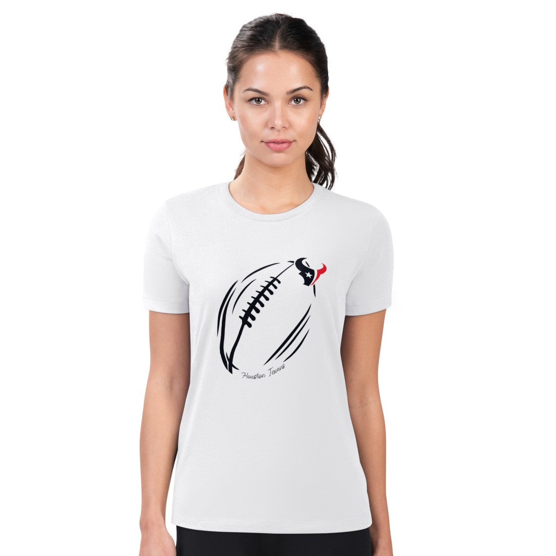 Houston Texans G-III 4Her by Carl Banks Women's Super-Slim Fit Lightweight Subtle Football T-Shirt White