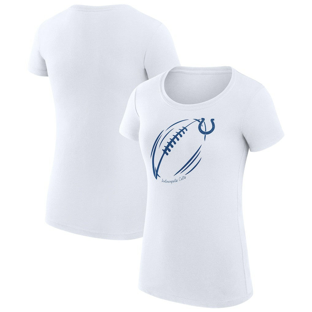 Indianapolis Colts G-III 4Her by Carl Banks Women's Super-Slim Fit Lightweight Subtle Football T-Shirt White