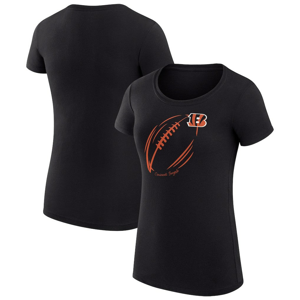 Cincinnati Bengals G-III 4Her by Carl Banks Women's Super-Slim Fit Lightweight Subtle Football T-Shirt Black
