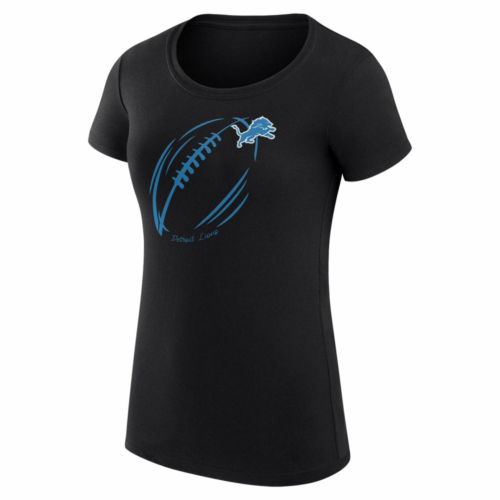 Detroit Lions G-III 4Her by Carl Banks Women's Super-Slim Fit Lightweight Subtle Football T-Shirt Black