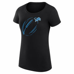 Detroit Lions G-III 4Her by Carl Banks Women's Super-Slim Fit Lightweight Subtle Football T-Shirt Black