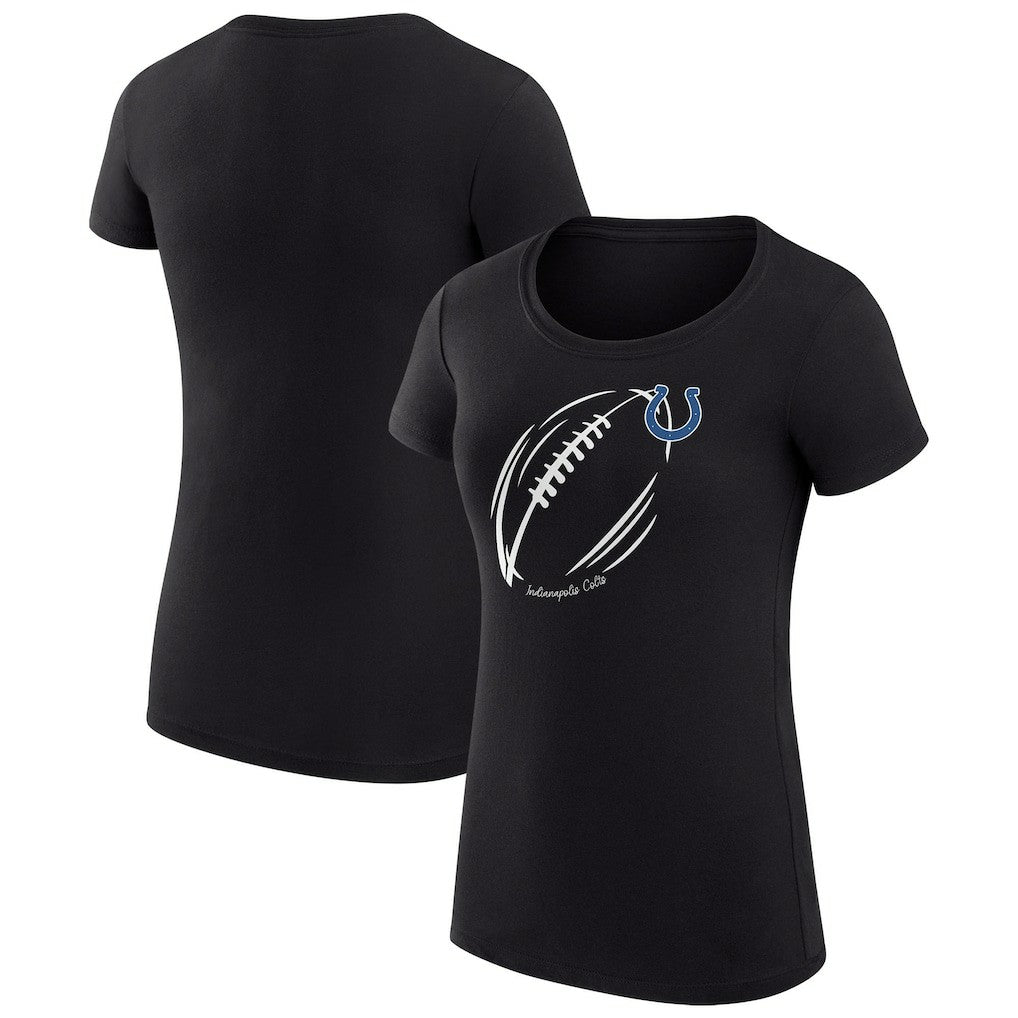 Indianapolis Colts G-III 4Her by Carl Banks Women's Super-Slim Fit Lightweight Subtle Football T-Shirt Black