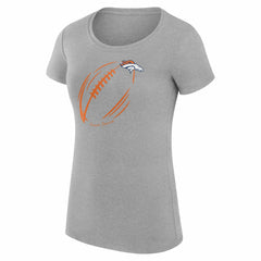 Denver Broncos G-III 4Her by Carl Banks Women's Super-Slim Fit Lightweight Subtle Football T-Shirt Heather Gray
