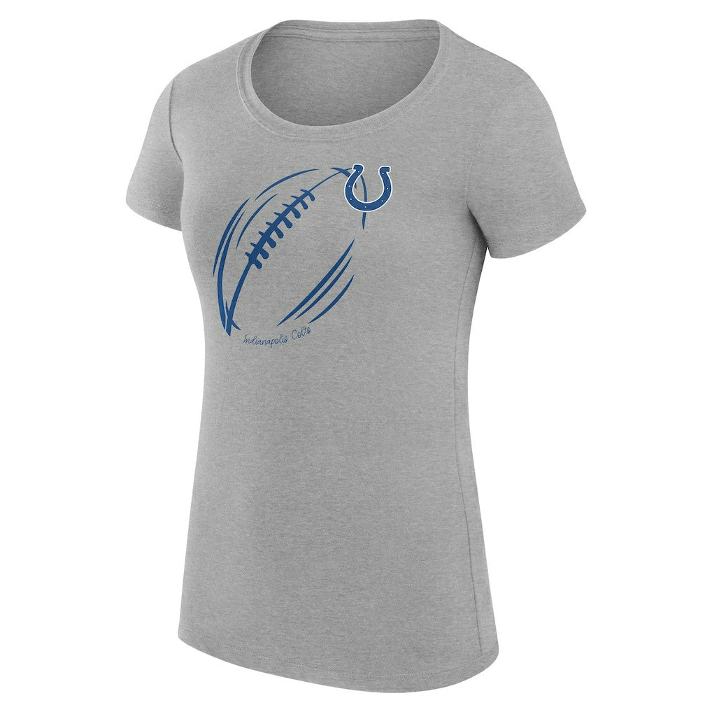 Indianapolis Colts G-III 4Her by Carl Banks Women's Super-Slim Fit Lightweight Subtle Football T-Shirt Heather Gray