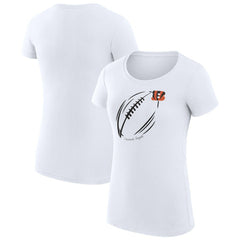 Cincinnati Bengals G-III 4Her by Carl Banks Women's Super-Slim Fit Lightweight Subtle Football T-Shirt White