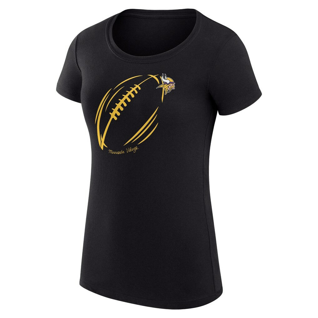 Minnesota Vikings G-III 4Her by Carl Banks Women's Super-Slim Fit Lightweight Subtle Football T-Shirt Black