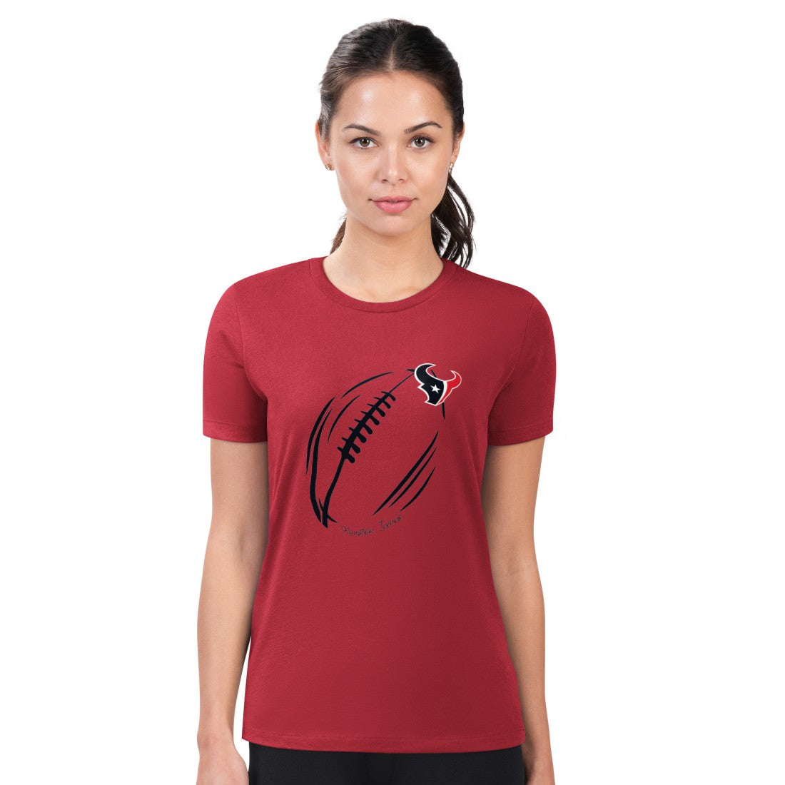 Houston Texans G-III 4Her by Carl Banks Women's Super-Slim Fit Lightweight Subtle Football T-Shirt Red