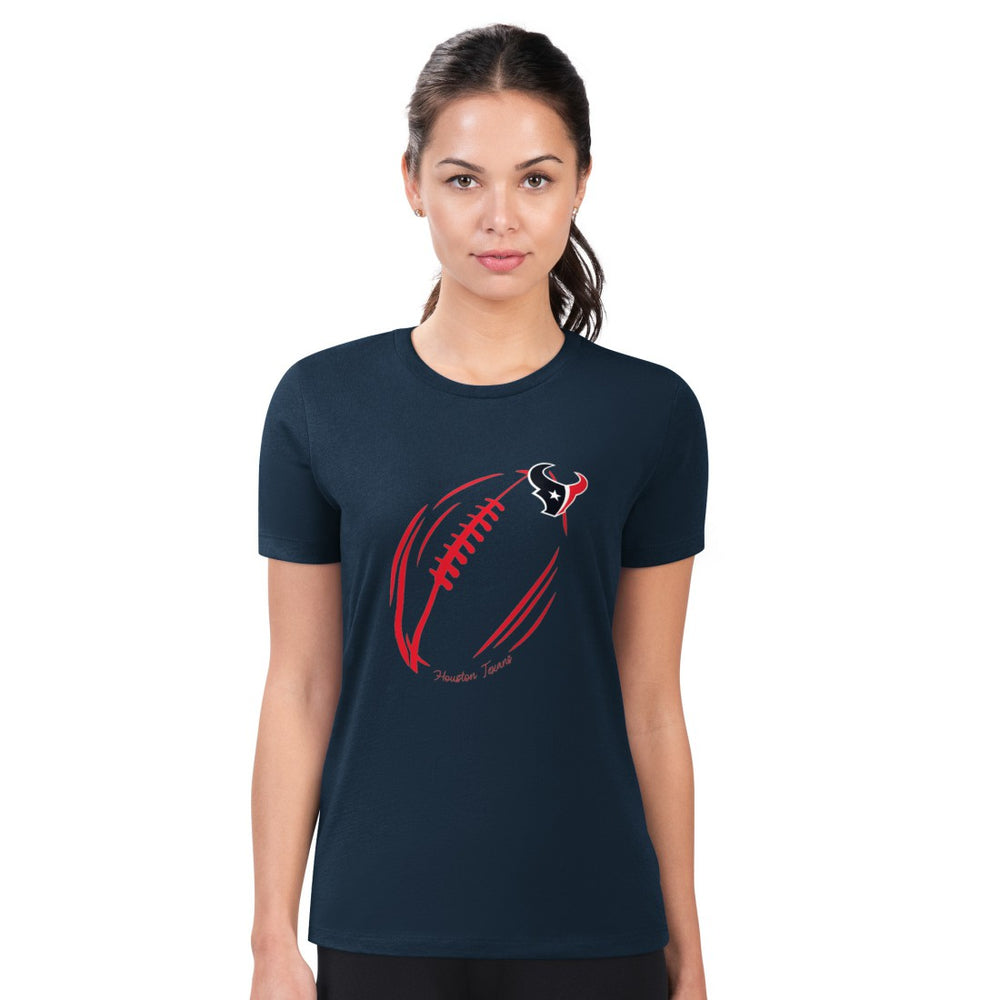 Houston Texans G-III 4Her by Carl Banks Women's Super-Slim Fit Lightweight Subtle Football T-Shirt Navy