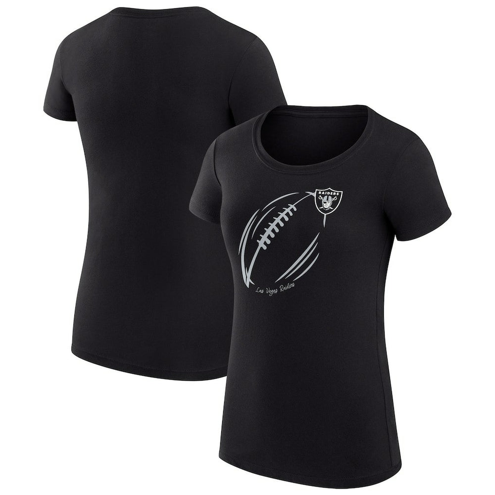 Las Vegas Raiders G-III 4Her by Carl Banks Women's Super-Slim Fit Lightweight Subtle Football T-Shirt Black