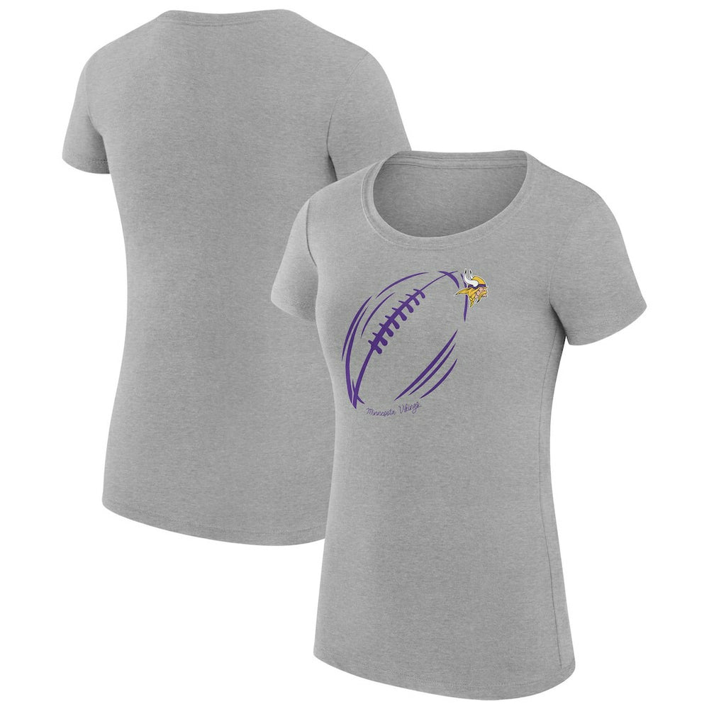 Minnesota Vikings G-III 4Her by Carl Banks Women's Super-Slim Fit Lightweight Subtle Football T-Shirt Heather Gray