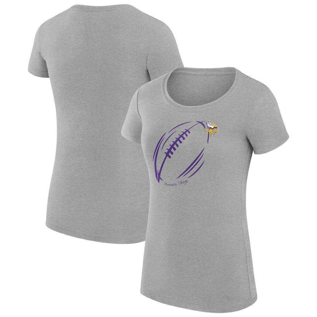 Minnesota Vikings G-III 4Her by Carl Banks Women's Super-Slim Fit Lightweight Subtle Football T-Shirt Heather Gray