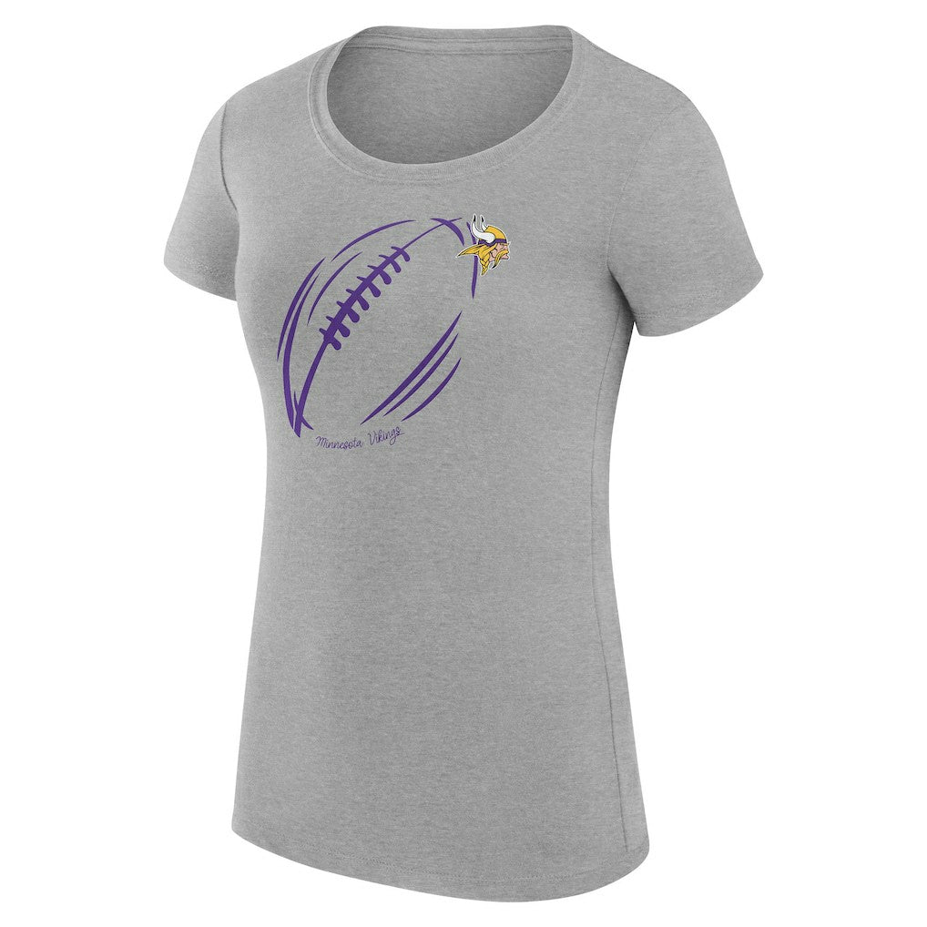 Minnesota Vikings G-III 4Her by Carl Banks Women's Super-Slim Fit Lightweight Subtle Football T-Shirt Heather Gray