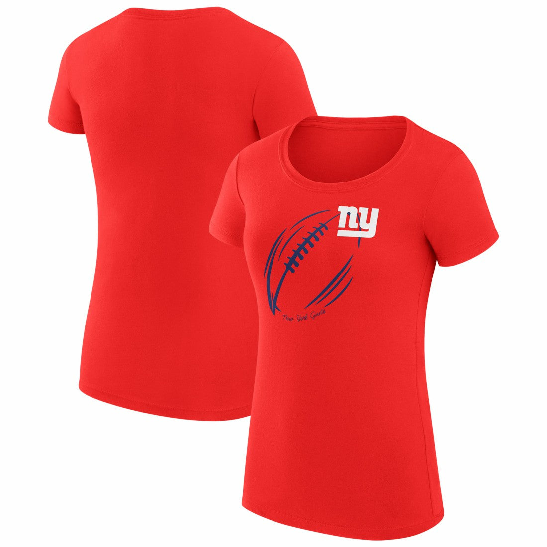 New York Giants G-III 4Her by Carl Banks Women's Super-Slim Fit Lightweight Subtle Football T-Shirt Red