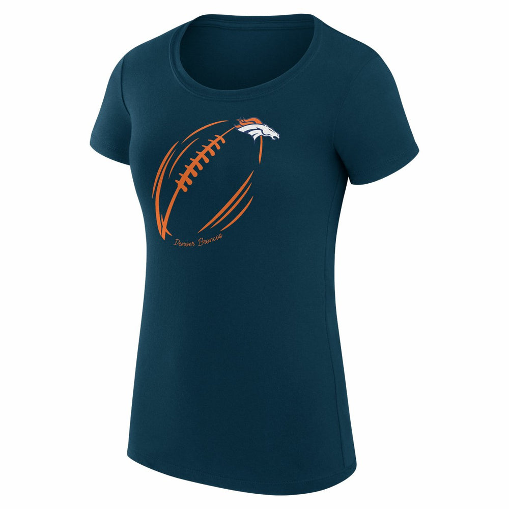 Denver Broncos G-III 4Her by Carl Banks Women's Super-Slim Fit Lightweight Subtle Football T-Shirt Navy