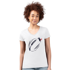 Houston Texans G-III 4Her by Carl Banks Women's Super-Slim Fit Lightweight Subtle Football V-Neck T-Shirt White
