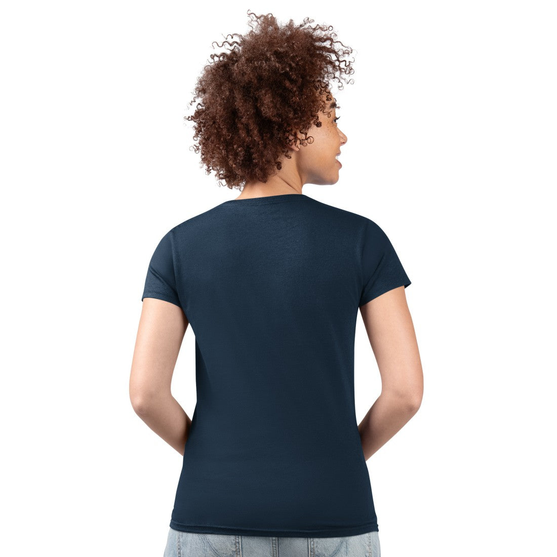 Houston Texans G-III 4Her by Carl Banks Women's Super-Slim Fit Lightweight Subtle Football V-Neck T-Shirt Navy