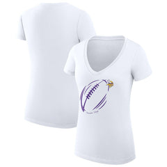 Minnesota Vikings G-III 4Her by Carl Banks Women's Super-Slim Fit Lightweight Subtle Football V-Neck T-Shirt White
