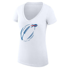 Buffalo Bills G-III 4Her by Carl Banks Women's Super-Slim Fit Lightweight Subtle Football V-Neck T-Shirt White