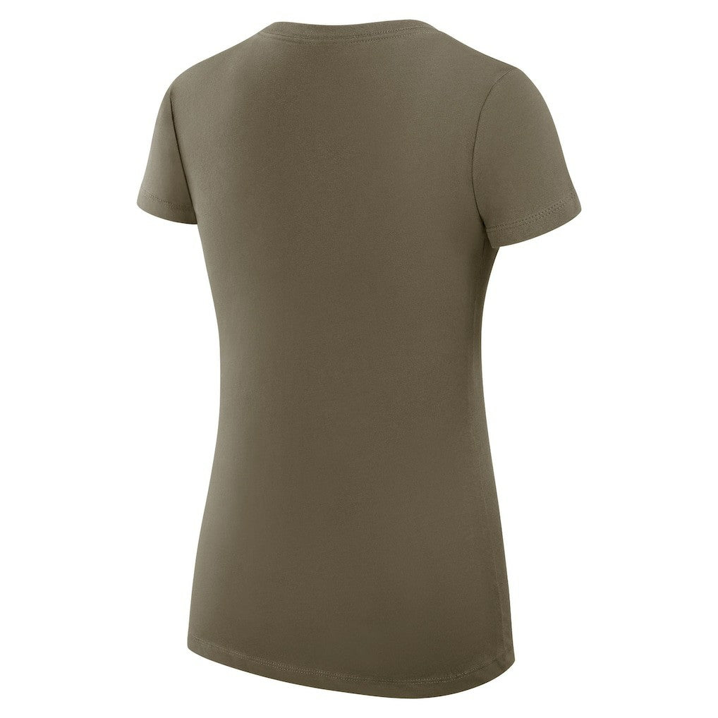 New York Jets G-III 4Her by Carl Banks Women's Super-Slim Fit Lightweight Subtle Football V-Neck T-Shirt Olive