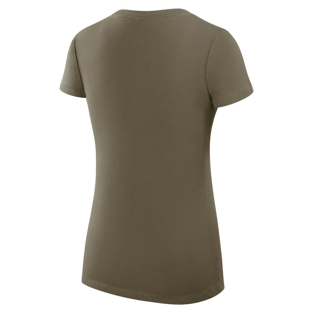 New York Jets G-III 4Her by Carl Banks Women's Super-Slim Fit Lightweight Subtle Football V-Neck T-Shirt Olive