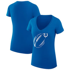 Indianapolis Colts G-III 4Her by Carl Banks Women's Super-Slim Fit Lightweight Subtle Football V-Neck T-Shirt Royal