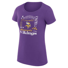 Minnesota Vikings G-III 4Her by Carl Banks Women's Super-Slim Fit Lightweight Collage Team T-Shirt Purple