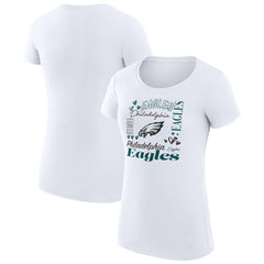 Philadelphia Eagles G-III 4Her by Carl Banks Women's Super-Slim Fit Lightweight Collage Team T-Shirt White