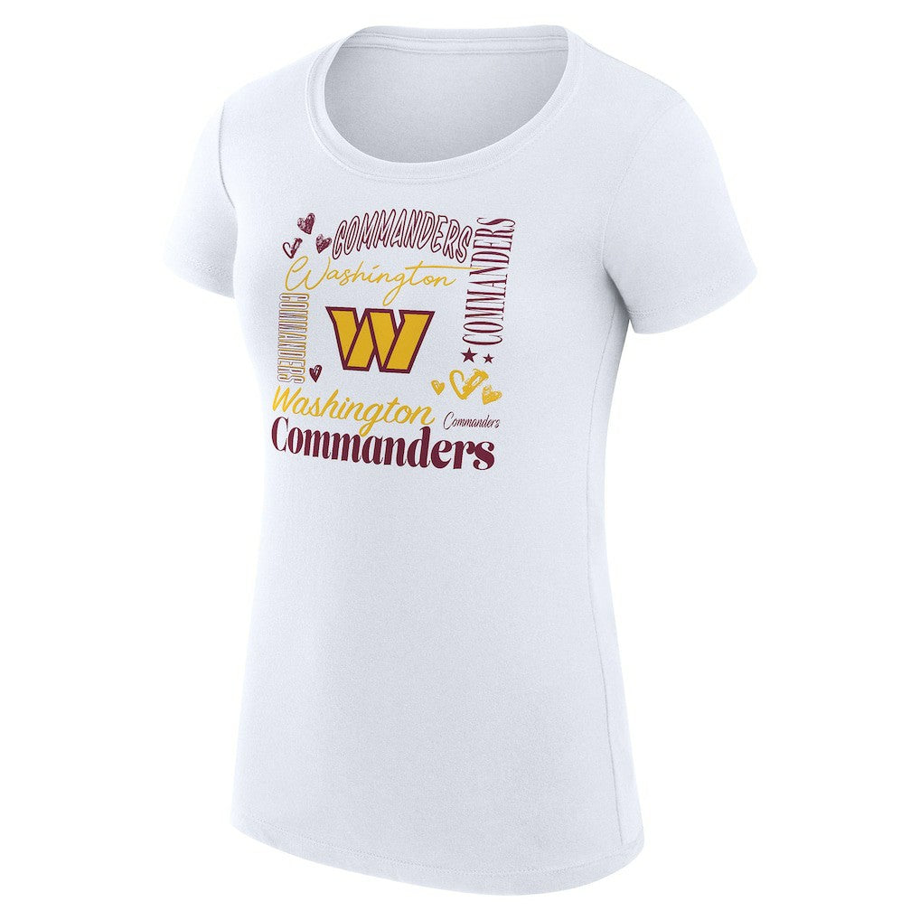 Washington Commanders G-III 4Her by Carl Banks Women's Super-Slim Fit Lightweight Collage Team T-Shirt White