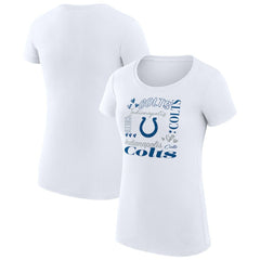 Indianapolis Colts G-III 4Her by Carl Banks Women's Super-Slim Fit Lightweight Collage Team T-Shirt White