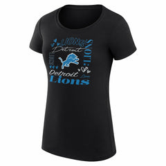 Detroit Lions G-III 4Her by Carl Banks Women's Super-Slim Fit Lightweight Collage Team T-Shirt Black