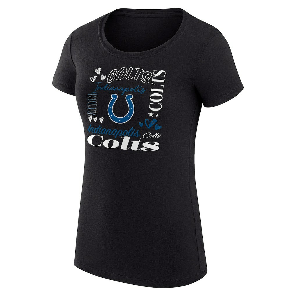 Indianapolis Colts G-III 4Her by Carl Banks Women's Super-Slim Fit Lightweight Collage Team T-Shirt Black