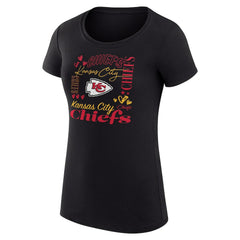 Kansas City Chiefs G-III 4Her by Carl Banks Women's Super-Slim Fit Lightweight Collage Team T-Shirt Black