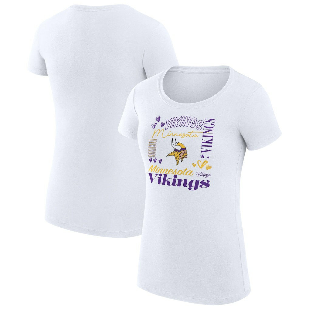 Minnesota Vikings G-III 4Her by Carl Banks Women's Super-Slim Fit Lightweight Collage Team T-Shirt White