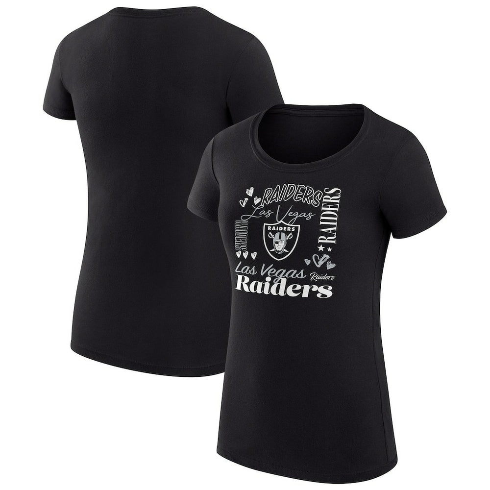 Las Vegas Raiders G-III 4Her by Carl Banks Women's Super-Slim Fit Lightweight Collage Team T-Shirt Black