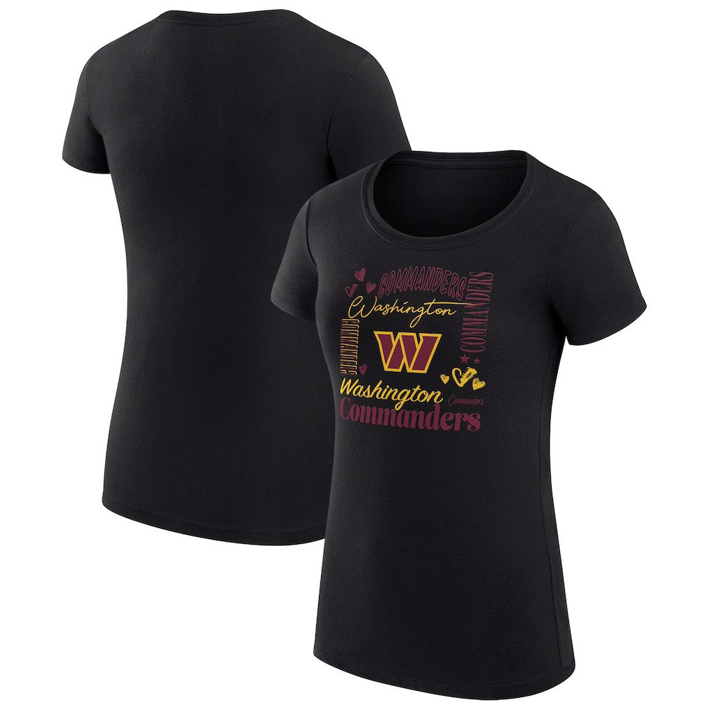 Washington Commanders G-III 4Her by Carl Banks Women's Super-Slim Fit Lightweight Collage Team T-Shirt Black