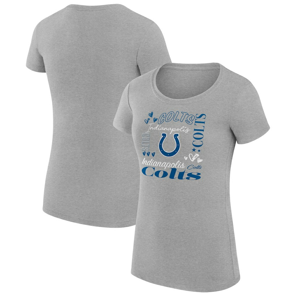 Indianapolis Colts G-III 4Her by Carl Banks Women's Super-Slim Fit Lightweight Collage Team T-Shirt Heather Gray