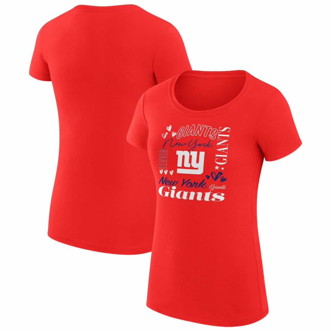 New York Giants G-III 4Her by Carl Banks Women's Super-Slim Fit Lightweight Collage Team T-Shirt Red