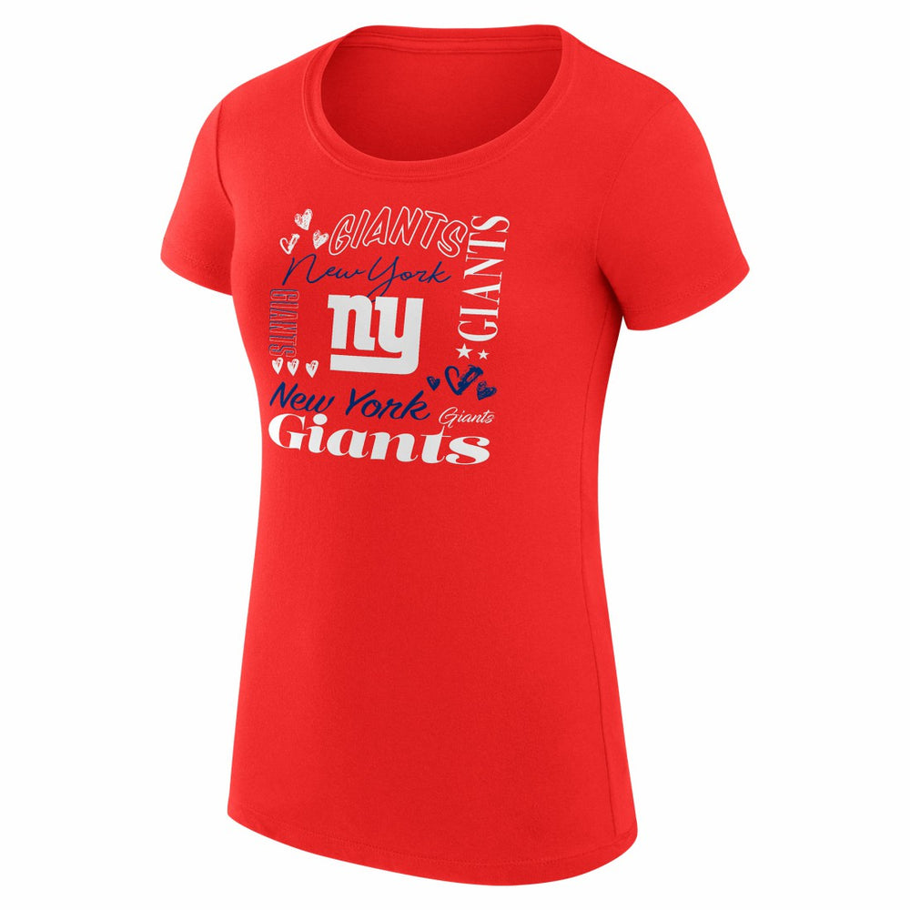 New York Giants G-III 4Her by Carl Banks Women's Super-Slim Fit Lightweight Collage Team T-Shirt Red