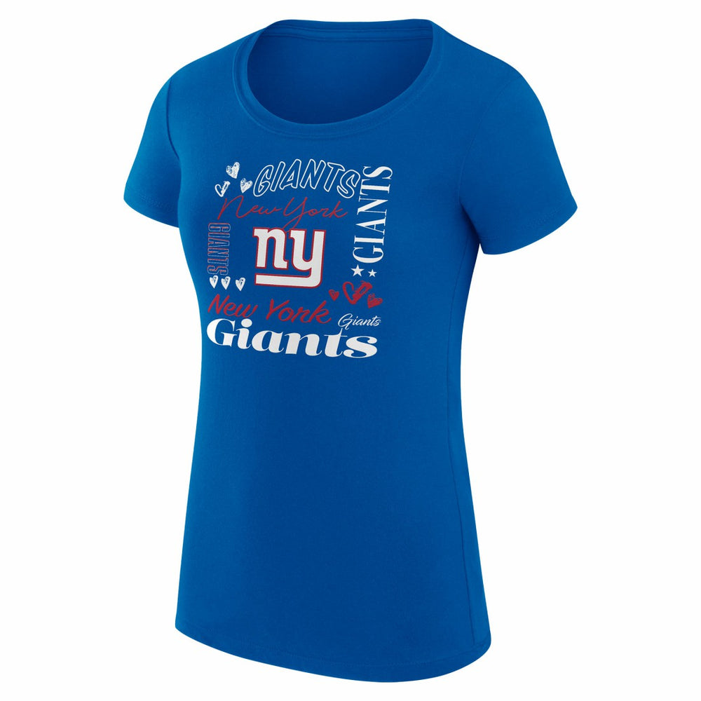 New York Giants G-III 4Her by Carl Banks Women's Super-Slim Fit Lightweight Collage Team T-Shirt Royal