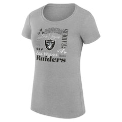 Las Vegas Raiders G-III 4Her by Carl Banks Women's Super-Slim Fit Lightweight Collage Team T-Shirt Heather Gray
