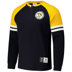 Pittsburgh Penguins Mitchell & Ness Thermal Henley Long Sleeve T-Shirt - Black - NHL 202122433